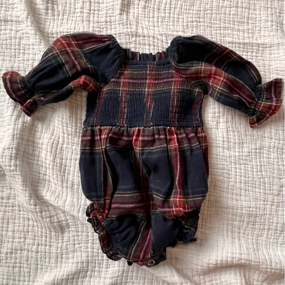 Ivy City Co plaid onesie- like new, 3-6mo - Picture 3 of 3